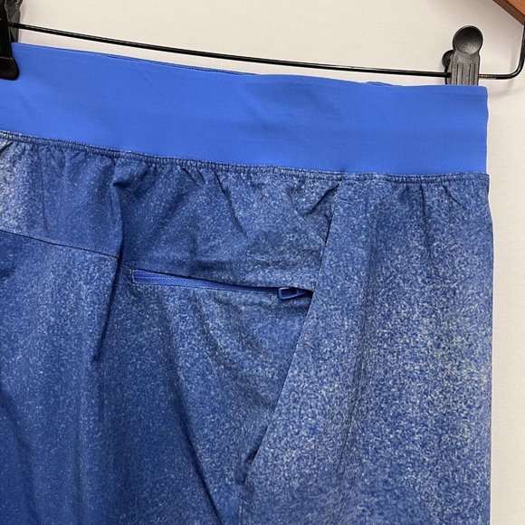 Lululemon Mens T.H.E. Linerless 9.5" Shorts Blue Specks Splatter Drawstring Sz M - Picture 9 of 10